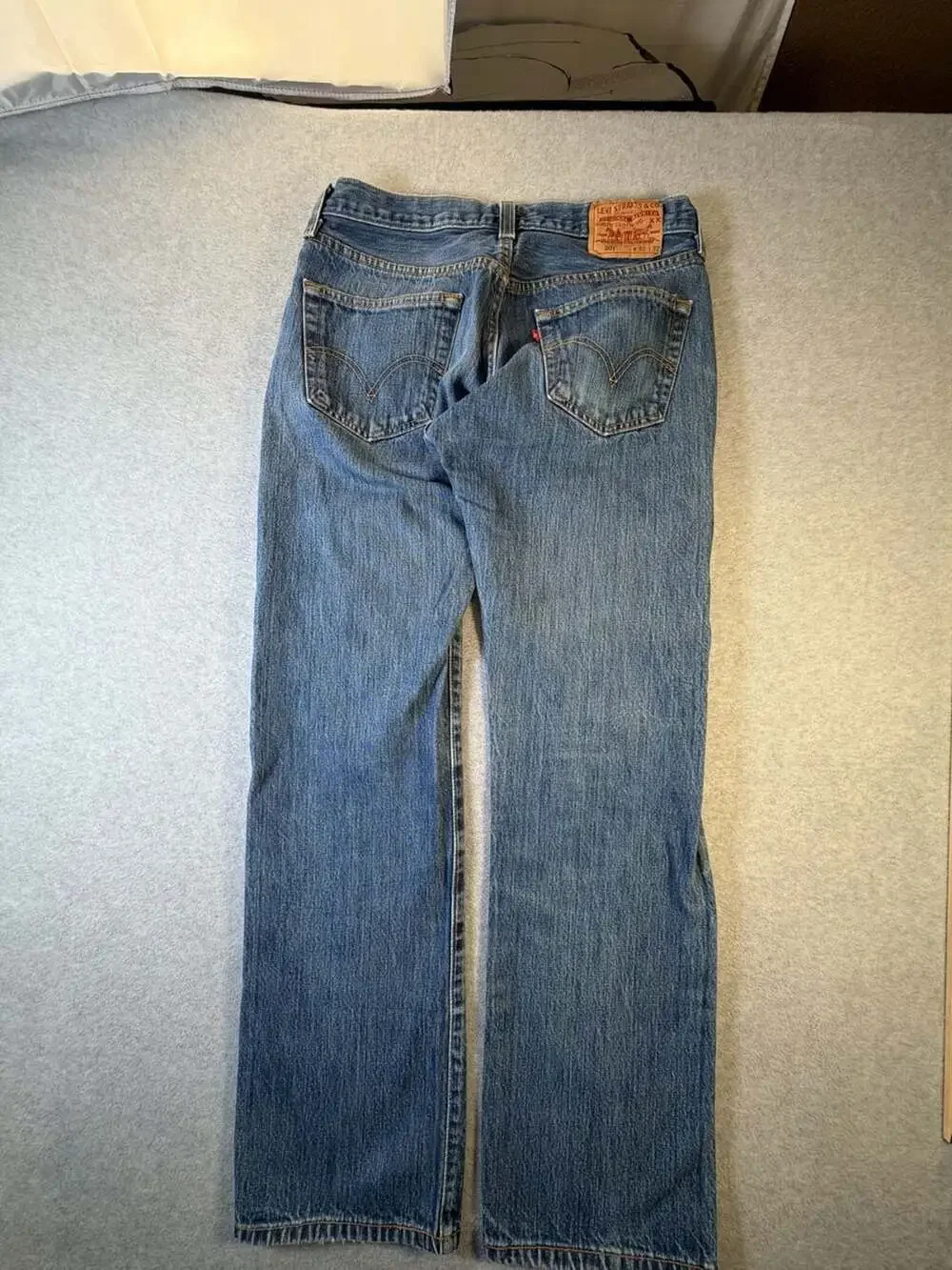 Levi's 501 Original Straight Leg Button Fly Blue Denim Jeans